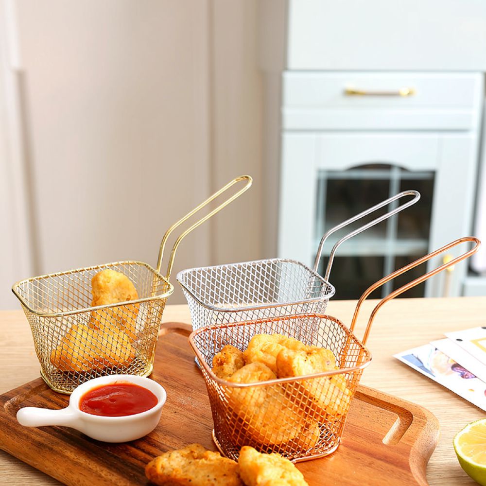 Food Snacks Catering - Decorative Mini Square Fry Basket Rose