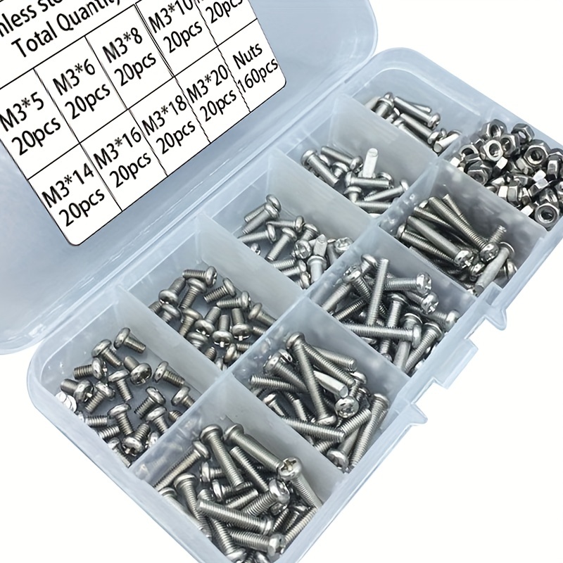 340pcs M3 Stainless Steel Phil - Nuts Mix review and price
