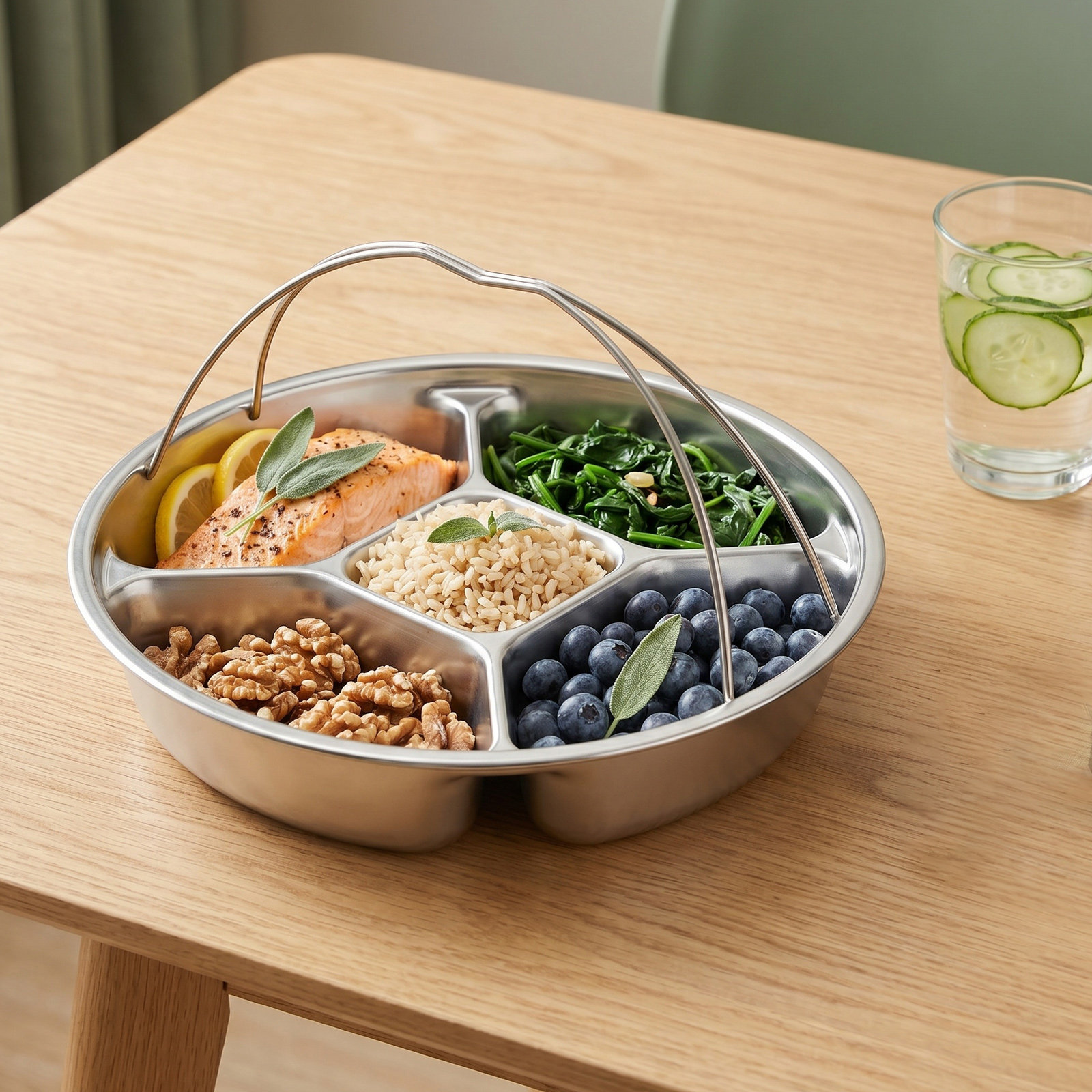 Stainless Steel Divided Servin - Healthy Snacks Food review and price
