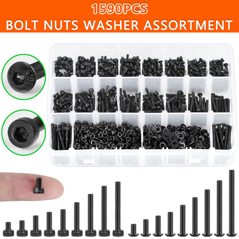1590PCS M3 Screw Assortment Ki - Nuts Mix review and price